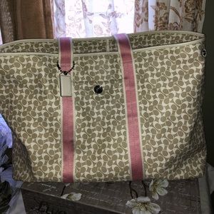 Coach Signature PINK Chelsea Heritage XL Tote Bag
